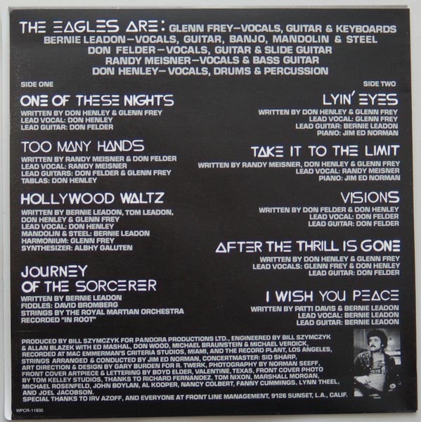 Inner sleeve side B, Eagles - One of These Nights