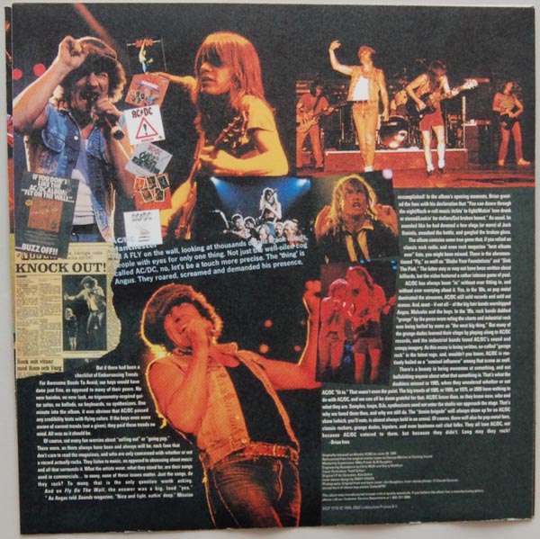 Inner sleeve side B, AC/DC - Fly On The Wall