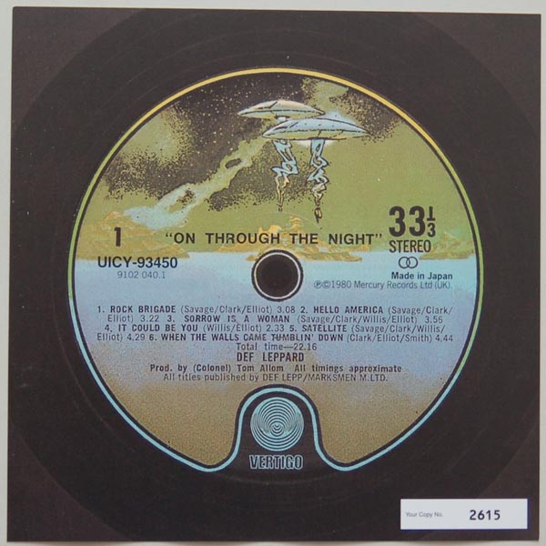 Front Label (numbered), Def Leppard - On Through The Night 