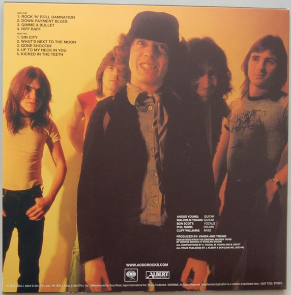 Back cover, AC/DC - Powerage