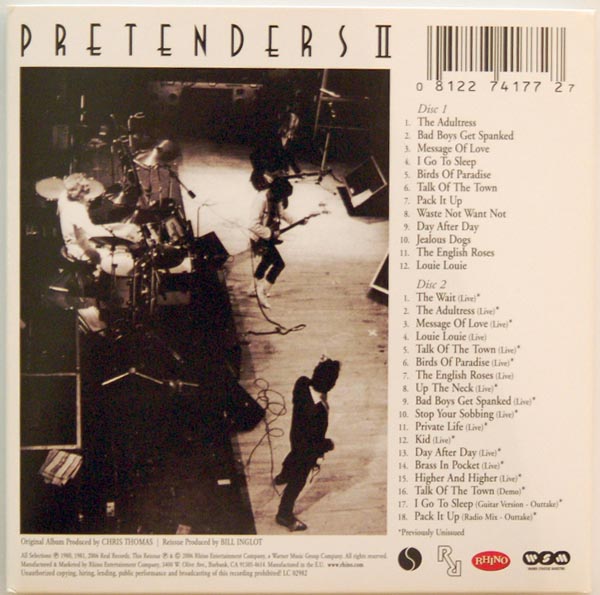 Back cover, Pretenders - II