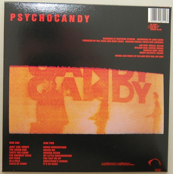 Back cover, Jesus & Mary Chain - Psychocandy 