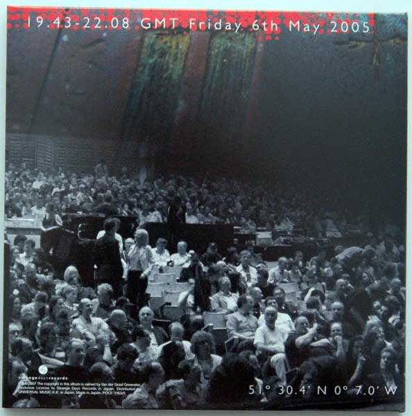Back cover, Van Der Graaf Generator - Real Time: Royal Festival Hall