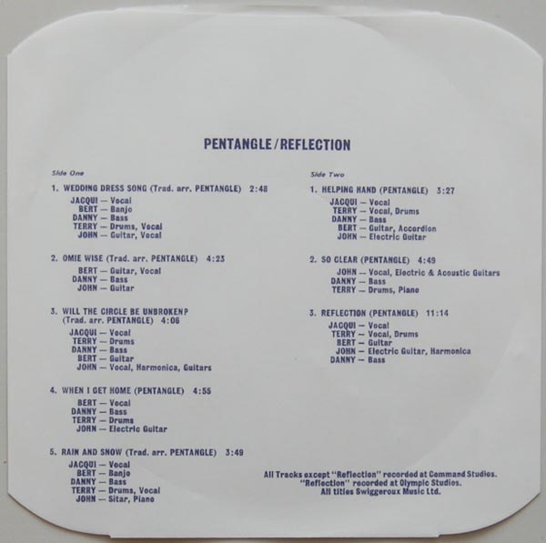 Inner sleeve side A, Pentangle (The) - Reflection