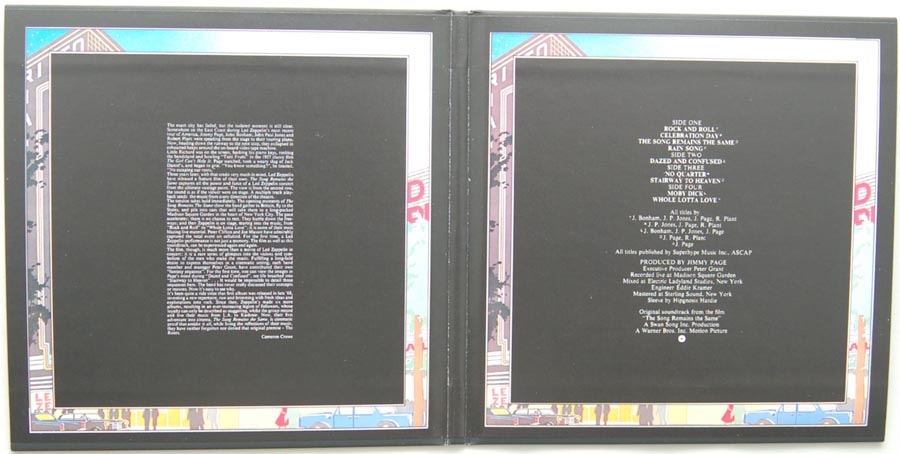 Gatefold open, Led Zeppelin - The Song Remains The Same