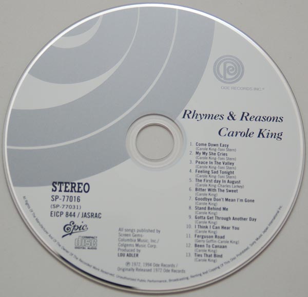 CD, King, Carole  - Rhymes + Reasons