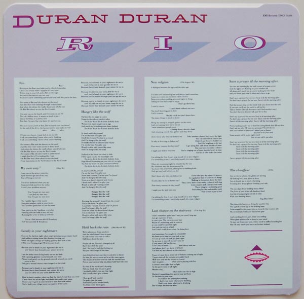 Inner sleeve side B, Duran Duran - Rio