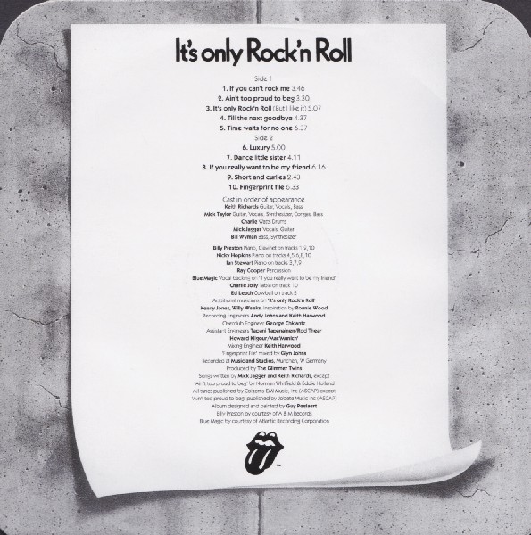 innersleeve side B, Rolling Stones (The) - It's only Rock 'n Roll
