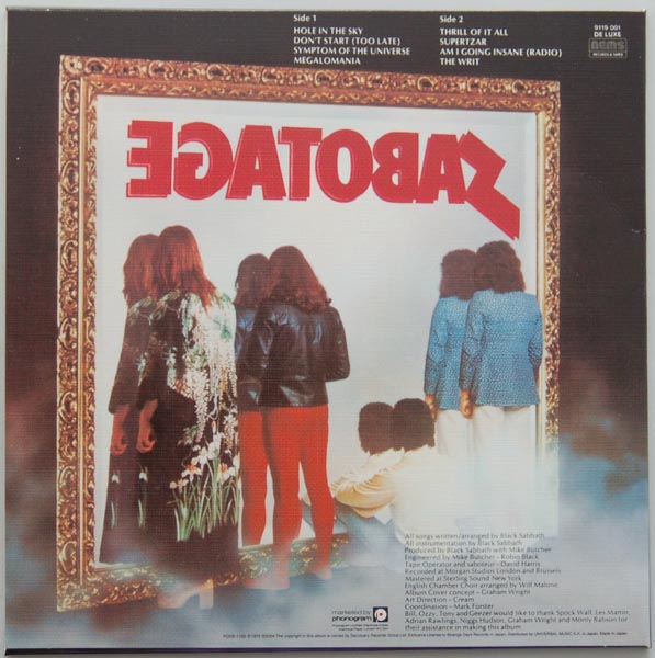 Back cover, Black Sabbath - Sabotage
