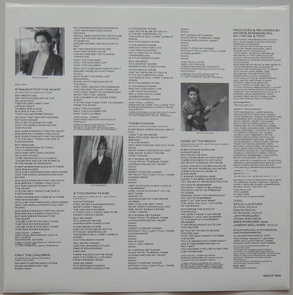 Inner sleeve side B, Toto - The Seventh One (+6)