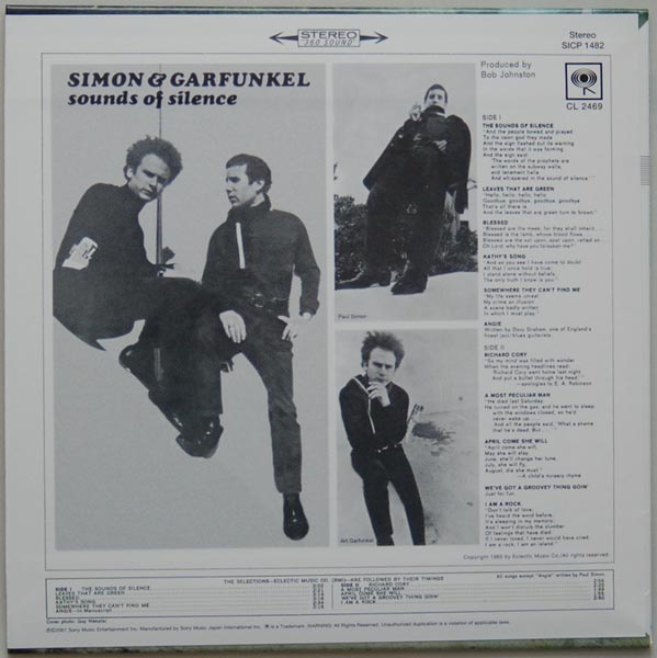 Back cover, Simon + Garfunkel - Sounds of Silence