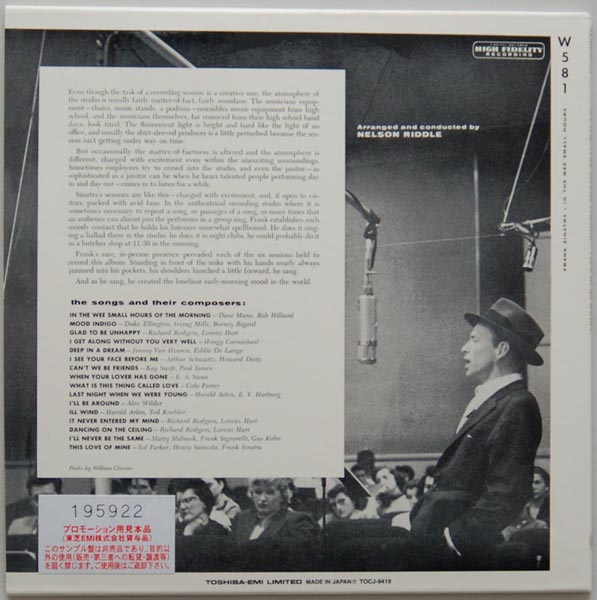 Back cover, Sinatra, Frank - In The Wee Small Hours