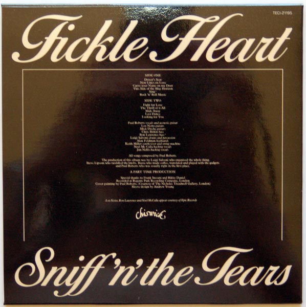 Back cover, Sniff?n?Tears - Tickle Heart