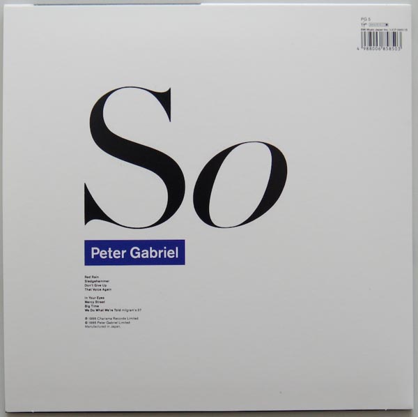 Back cover, Gabriel, Peter  - So +1