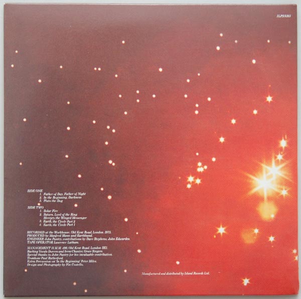 Back cover, Mann, Manfred (Earth Band) - Solar Fire +2