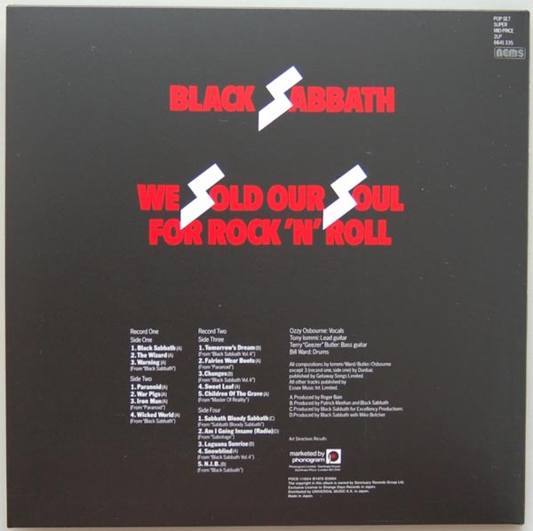 Back cover, Black Sabbath - We Sold Our Soul For Rock'n'Roll