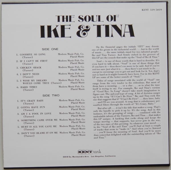 Back cover, Turner, Ike & Tina - Soul Of Ike & Tina