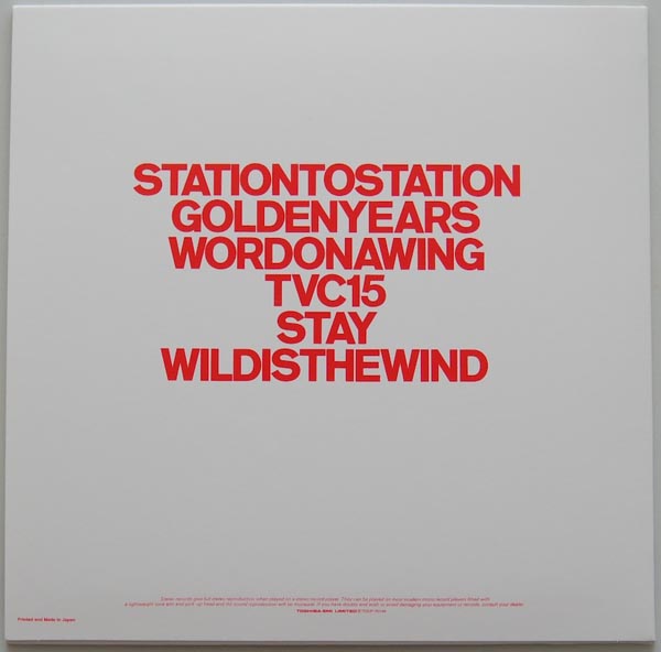 Back cover, Bowie, David - Station To Station