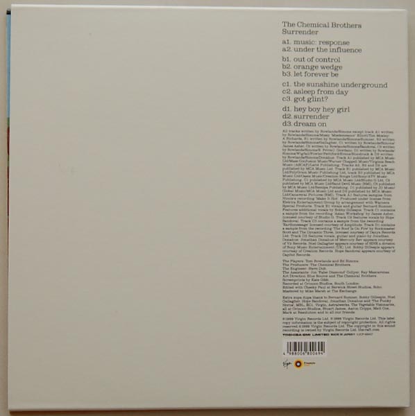 Back cover, Chemical Brothers - Surrender