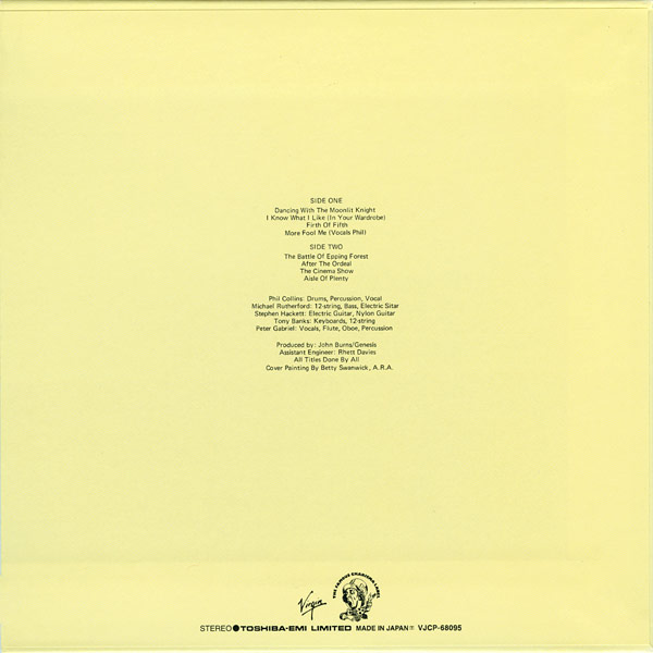 Back cover, Genesis - Selling England By The Pound