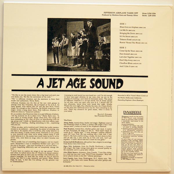 Back cover, Jefferson Airplane - Takes Off +8