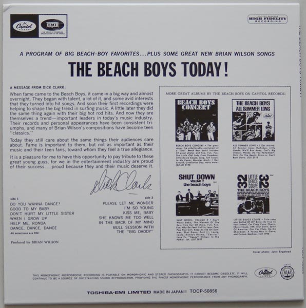 Back cover, Beach Boys (The) - The Beach Boys Today!
