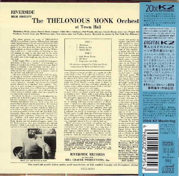 , Monk, Thelonious - At Town Hall