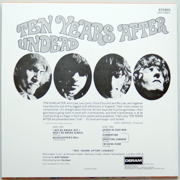 Back cover, Ten Years After - Undead +4