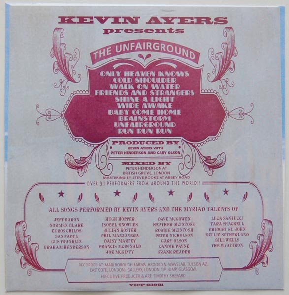 Inner sleeve side B, Ayers, Kevin - The Unfairground