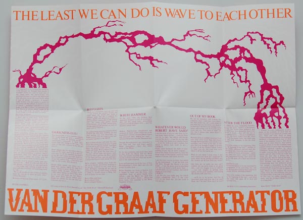 Poster back side, Van Der Graaf Generator - The Least We Can Do Is Wave To Each Other