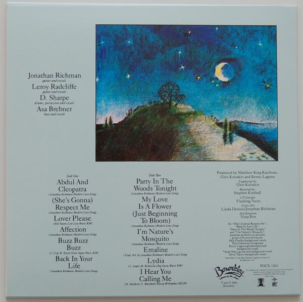 Back cover, Richman, Jonathan and the Modern Lovers - Back In Your Life