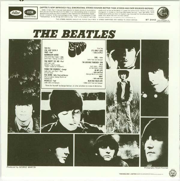 Back cover, Beatles (The) - Rubber Soul