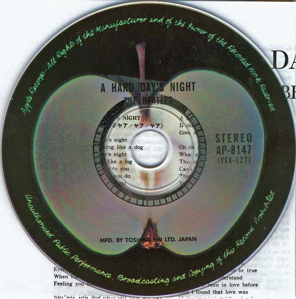 CD (on top of insert), Beatles (The) - A Hard Day's Night