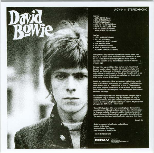 Back cover, Bowie, David - David Bowie +13 (aka The Deram Anthology 1966-68)