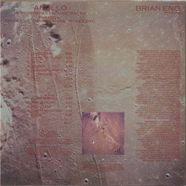 Back cover, Eno, Brian - Apollo - Atmospheres and Soundtracks