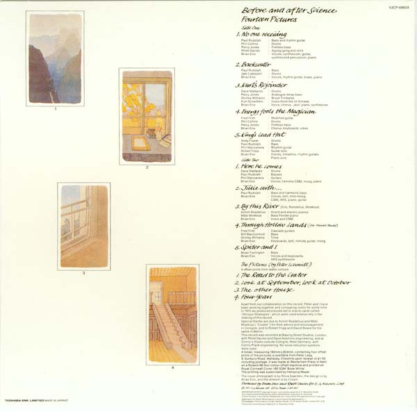 Back cover, Eno, Brian - Before and After Science
