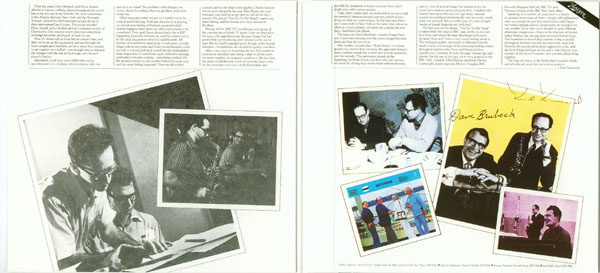 Inside gatefold, Brubeck, Dave + Desmond, Paul - 1975: The Duets