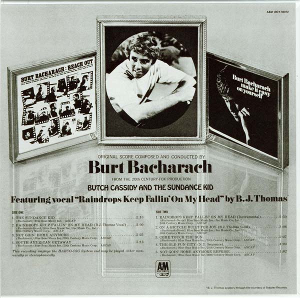 Back cover, Bacharach, Burt - Butch Cassidy and The Sundance Kid
