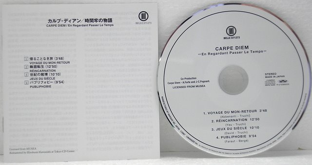 CD and Insert, Carpe Diem - En Regardant Passer Le Temps