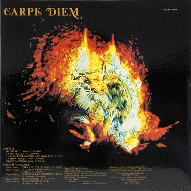 Back Cover, Carpe Diem - Cuille Le Jour