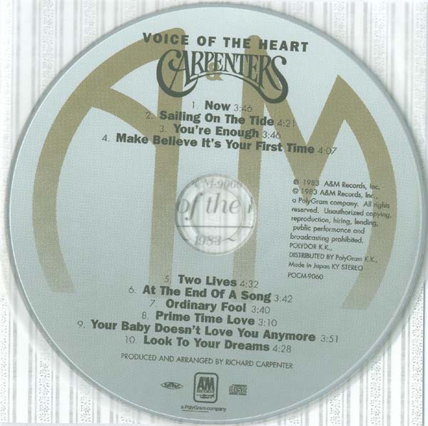 CD and booklet, Carpenters - Voice Of The Heart