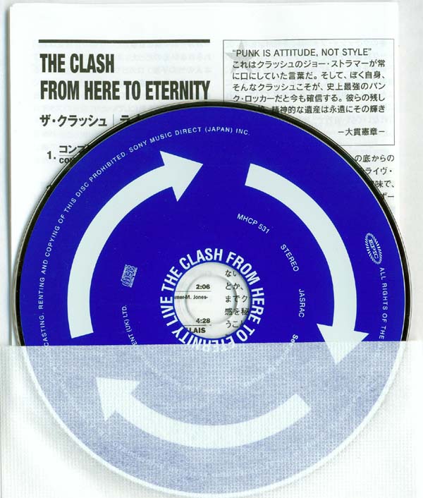 CD, lyric sheet, Clash (The) - From Here To Eternity (Live)