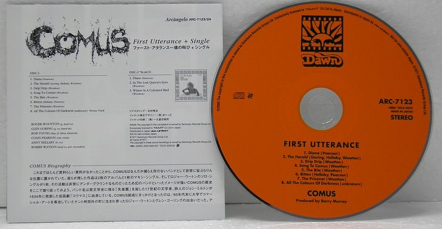 Insert and CD, Comus - First Utterance+ 3" Single