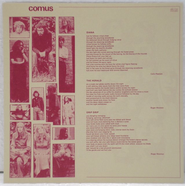 Replica LP insert front, Comus - First Utterance+ 3" Single