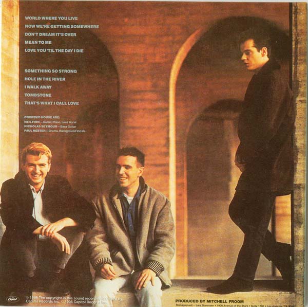 Back cover, Crowded House - Crowded House