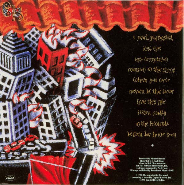 Back cover, Crowded House - Temple of Low Men
