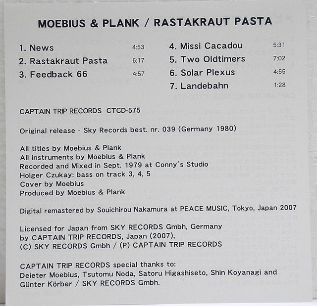 Insert, Moebius & Plank - Rastakraut Pasta