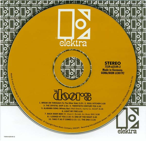 CD and Elektra inner sleeve, Doors (The) - The Doors