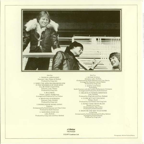Back cover, Emerson, Lake + Palmer - Works Volume 2