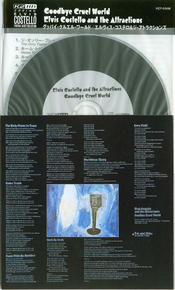 Inner bag (side one), CD and insert, Costello, Elvis - Goodbye Cruel World